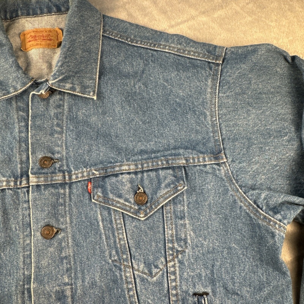 VTG Levi's Strauss & Co 70507 Reg‎ Blue Wash Trucker Denim Jacket Mens XL - Picture 9 of 16